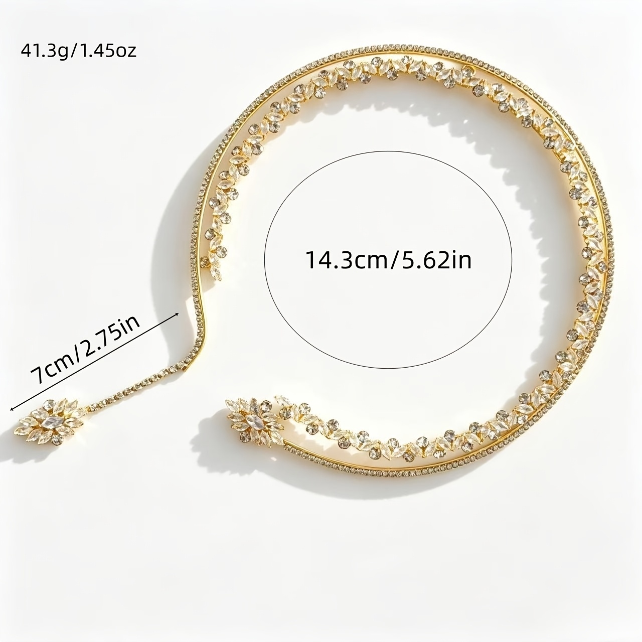 Women's Double-Layer Leaf Choker Necklace with Rhinestone Pendant